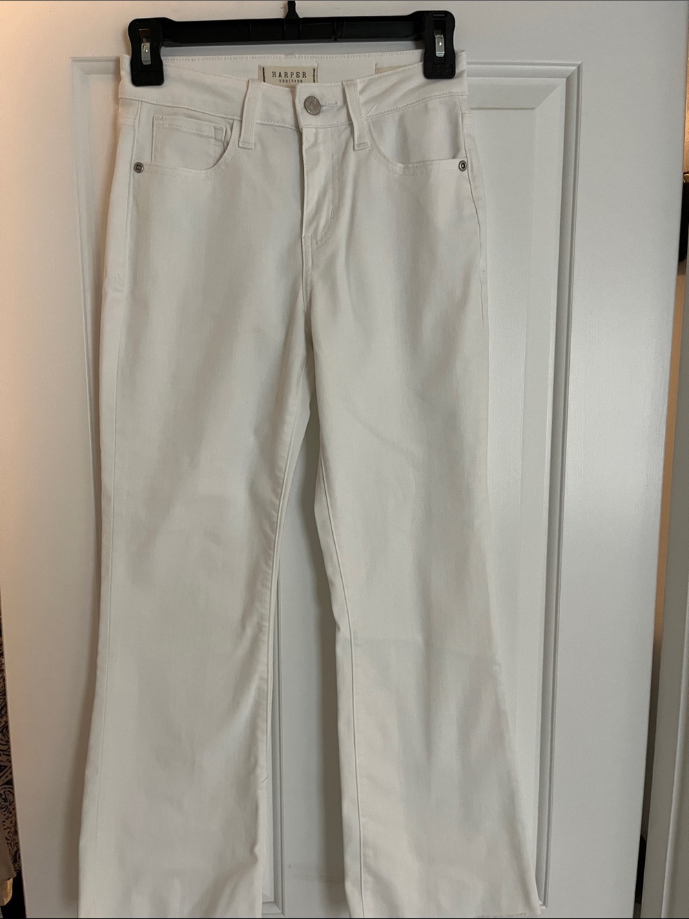 Harper White Straight-Leg Jeans